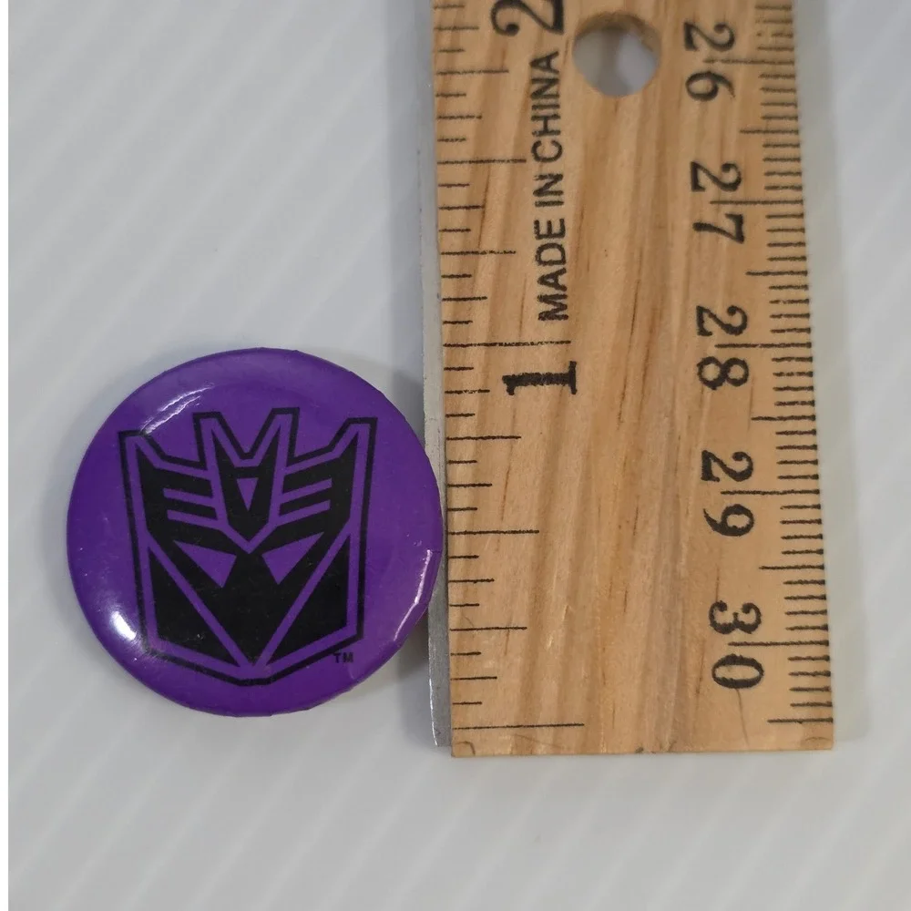 Transformers Decepticon Logo Purple Pinback Button Hasbro Robot Badge‎